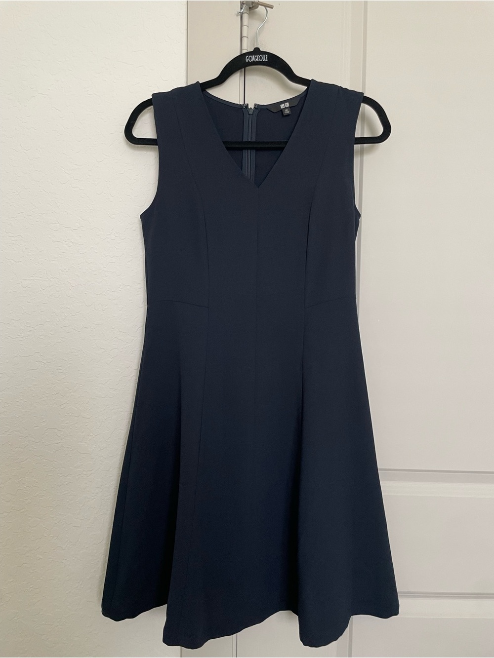 Uniqlo Navy Sleeveless V-Neck Midi Dress